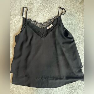 Socialite tank top with lace trim